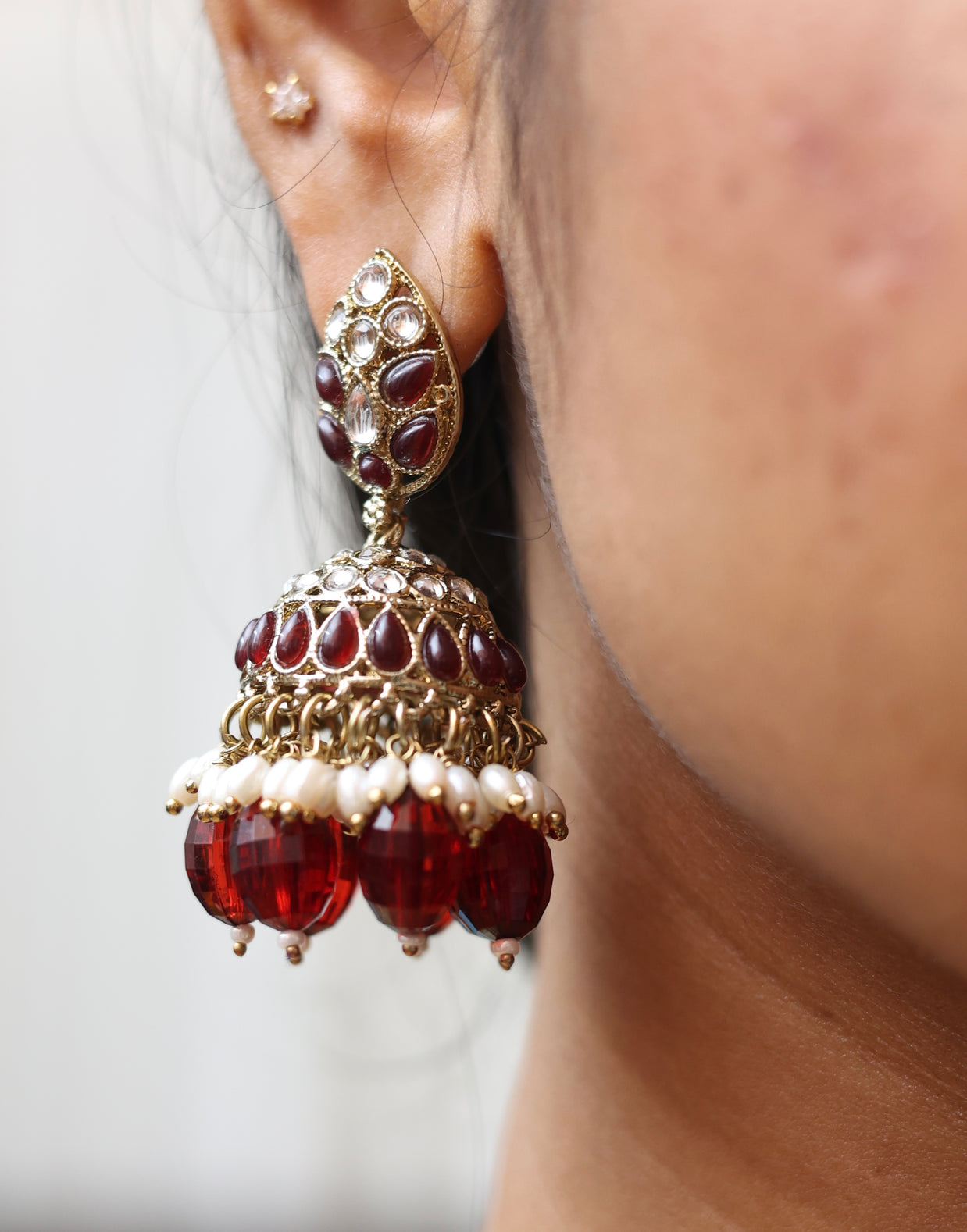 Sindhoori Ratna Jhumkas