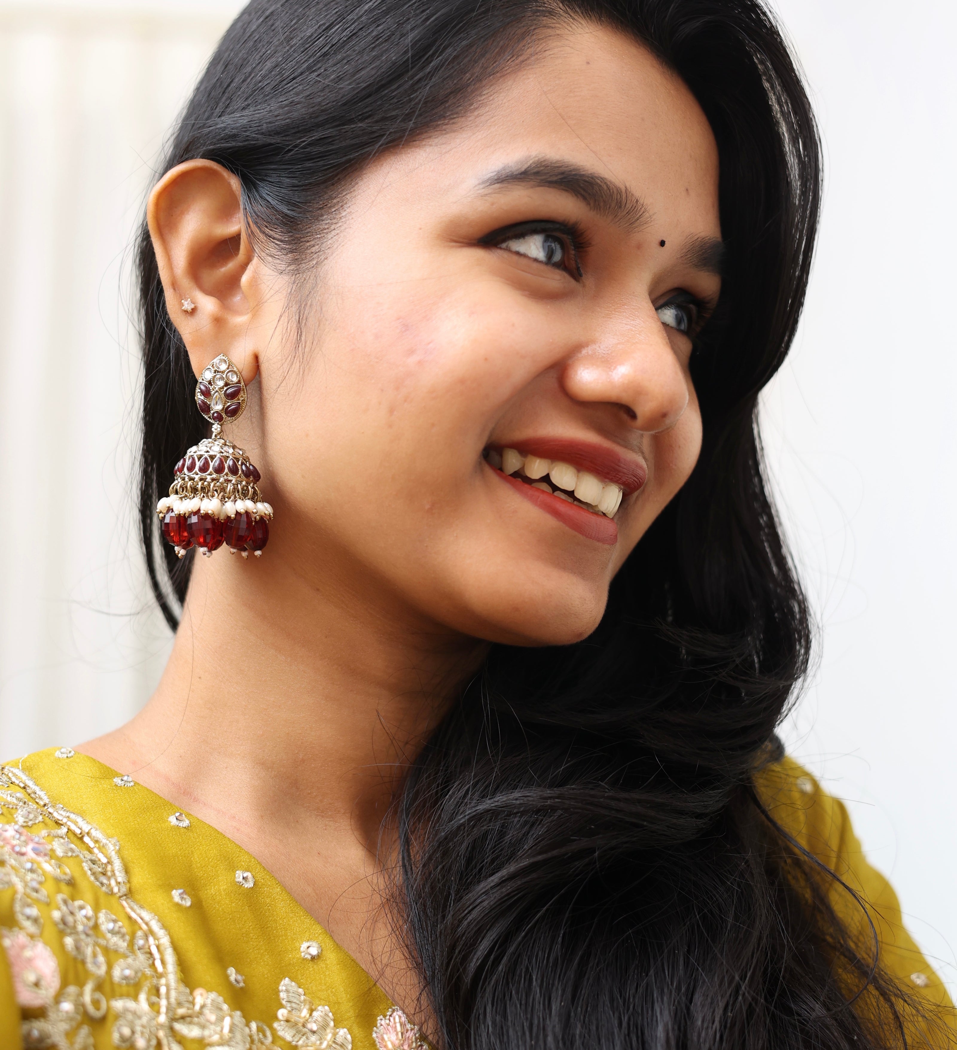 Sindhoori Ratna Jhumkas