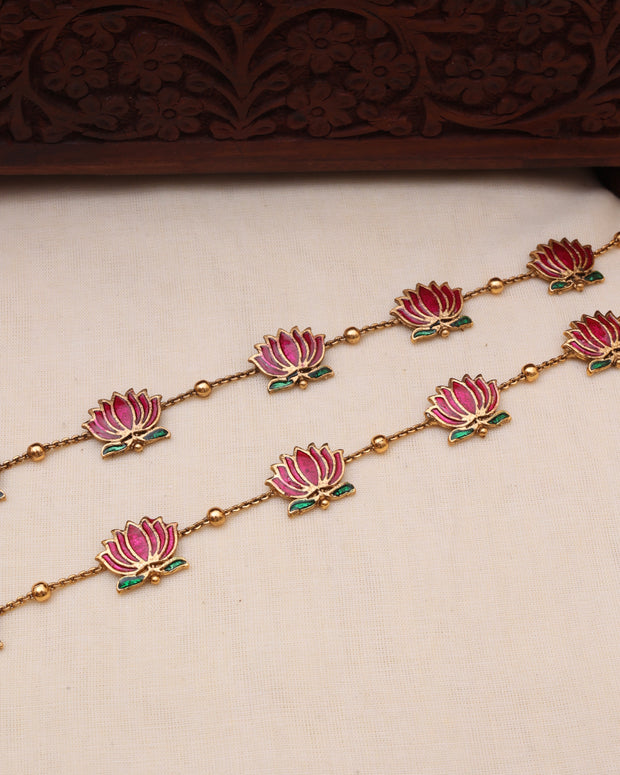 Lotus flower anklet