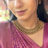 Ruby droplet necklace set-0102