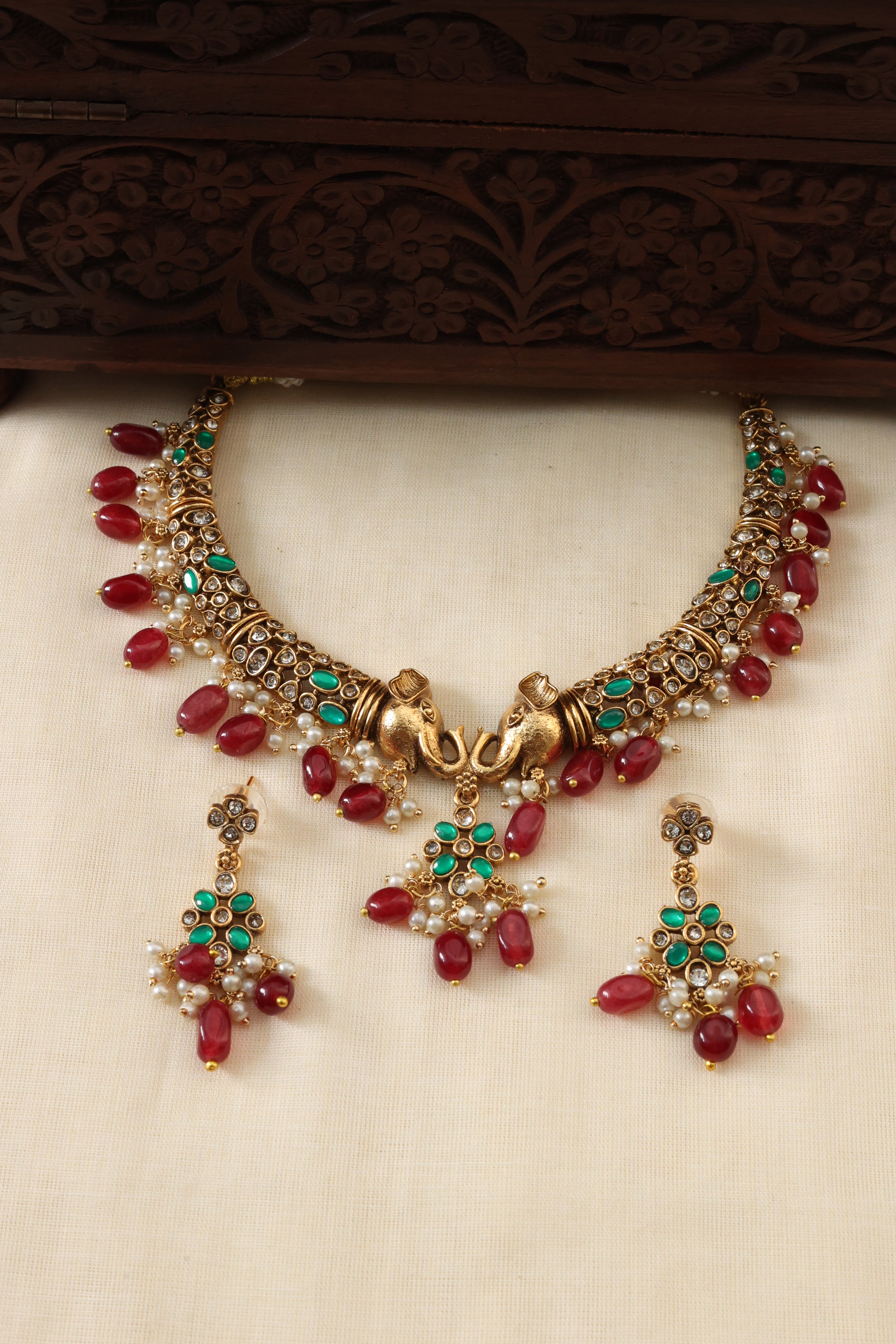 Gaja necklace set-(JS 0270)