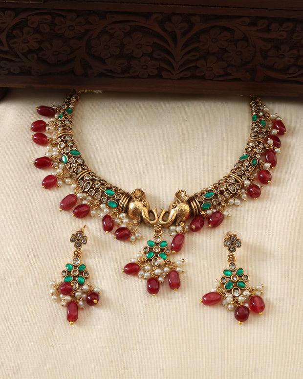 Gaja necklace set-(JS 0270)