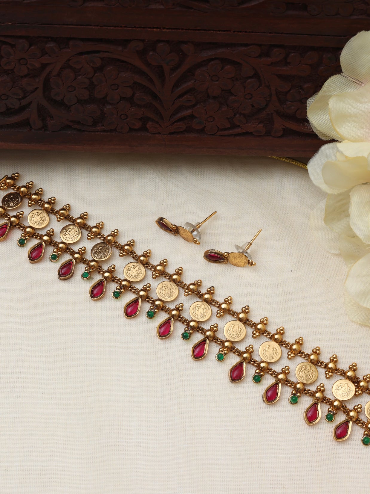 Divine Lakshmi coin choker set