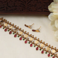 Divine Lakshmi coin choker set