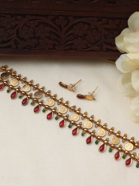 Divine Lakshmi coin choker set