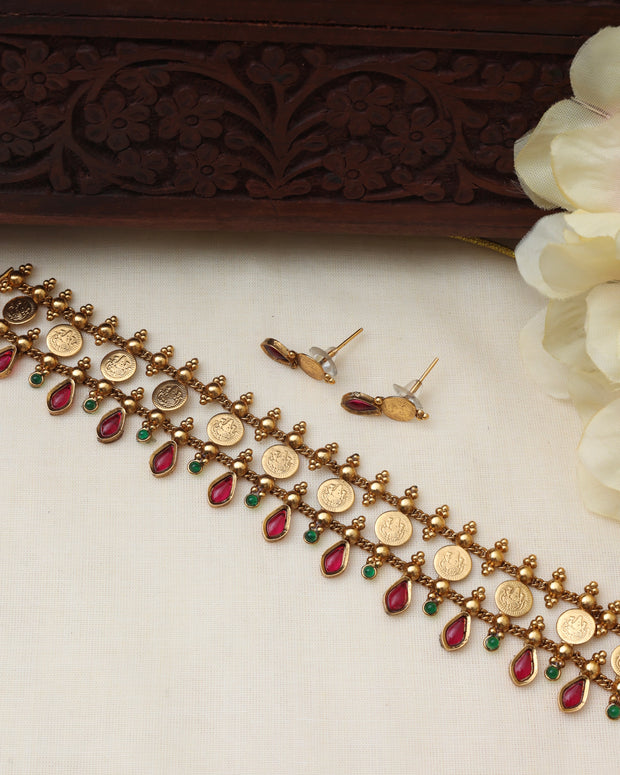 Divine Lakshmi coin choker set