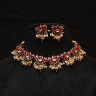 Golden lotus necklace set