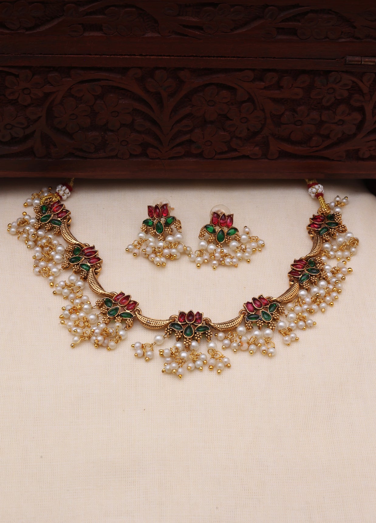 Lotus grace necklace set-JS 0104
