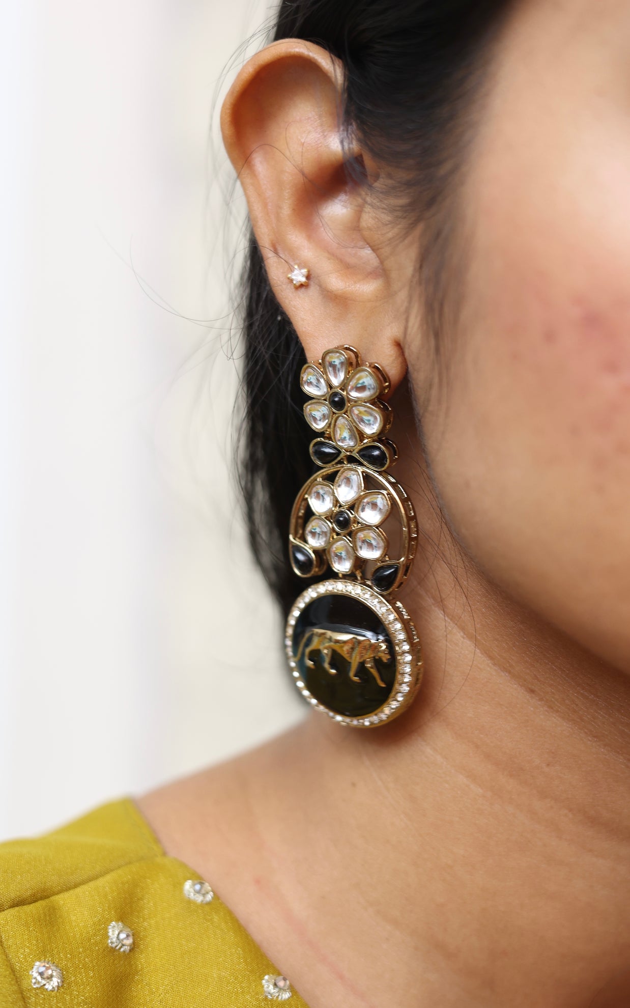 Regal Roar Polki Earrings