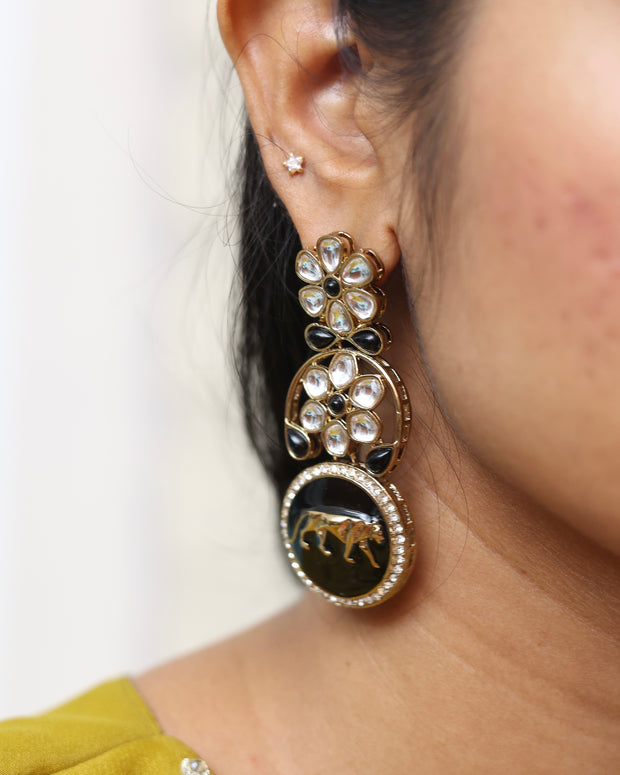 Regal Roar Polki Earrings