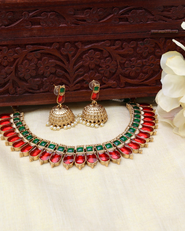 Red Nagapadam necklace set