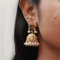 Kemp Lotus Antique Jhumkas
