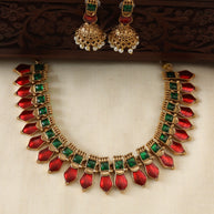 Red nagapadam necklace set-(JS 0268)