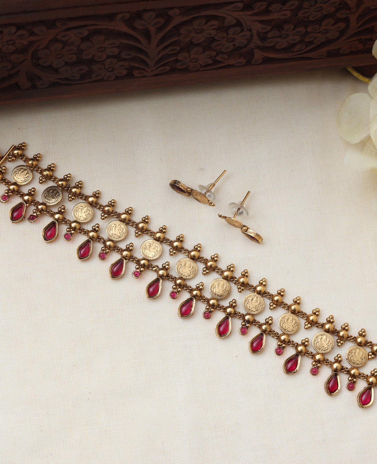 Divine Lakshmi coin choker set