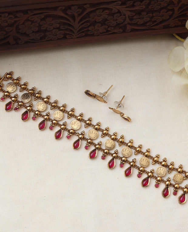 Divine Lakshmi coin choker set