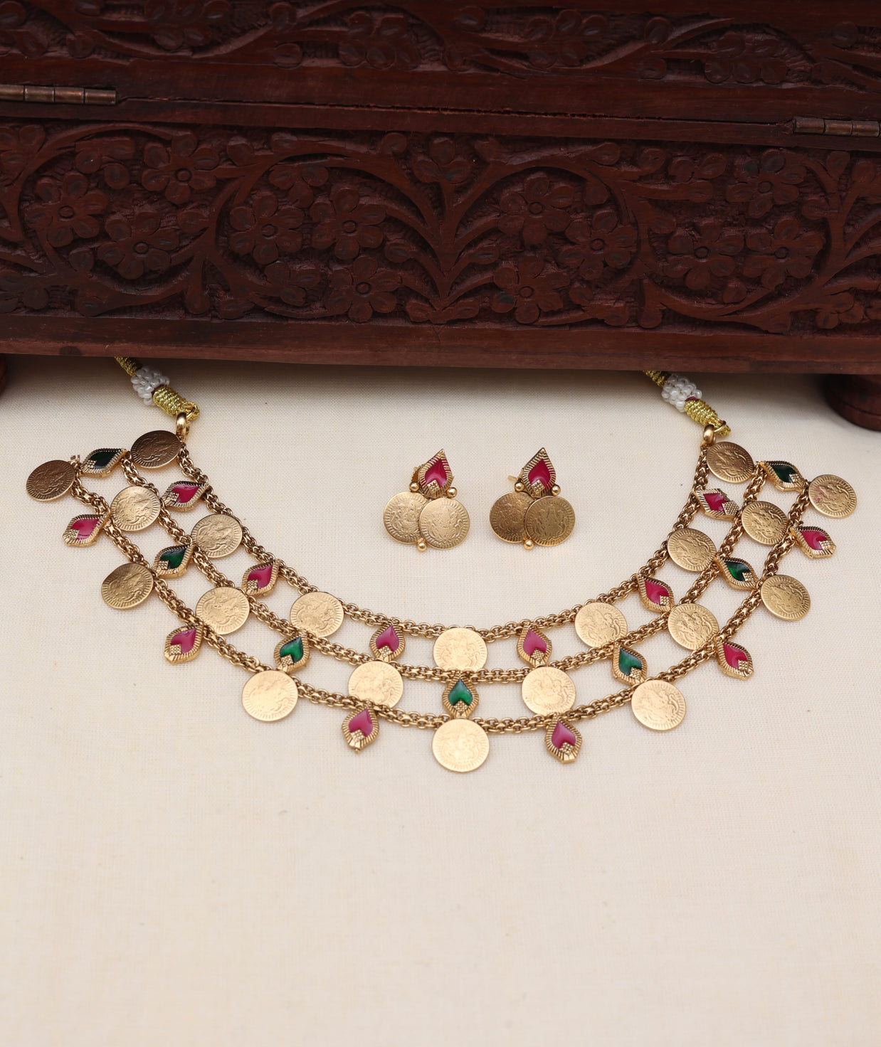 3 layer coin choker set (JS 0187) – Divanka