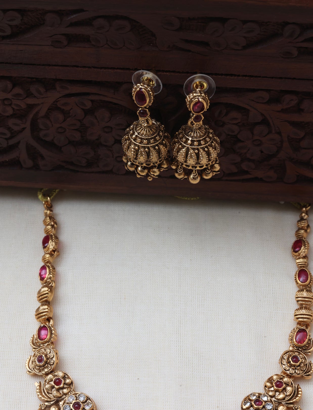 Ruby Rani necklace set-JS 0189