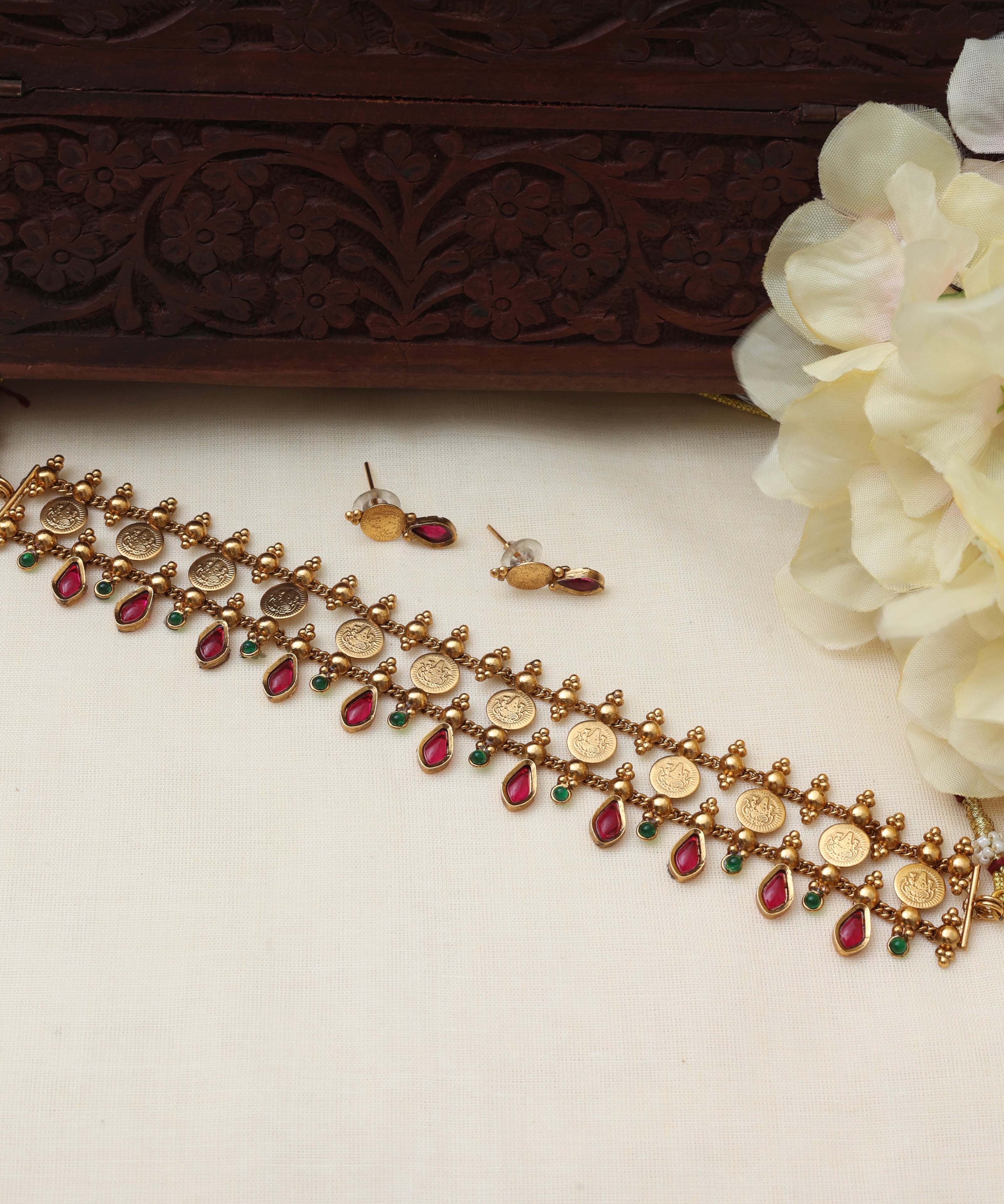 Divine Lakshmi coin choker set