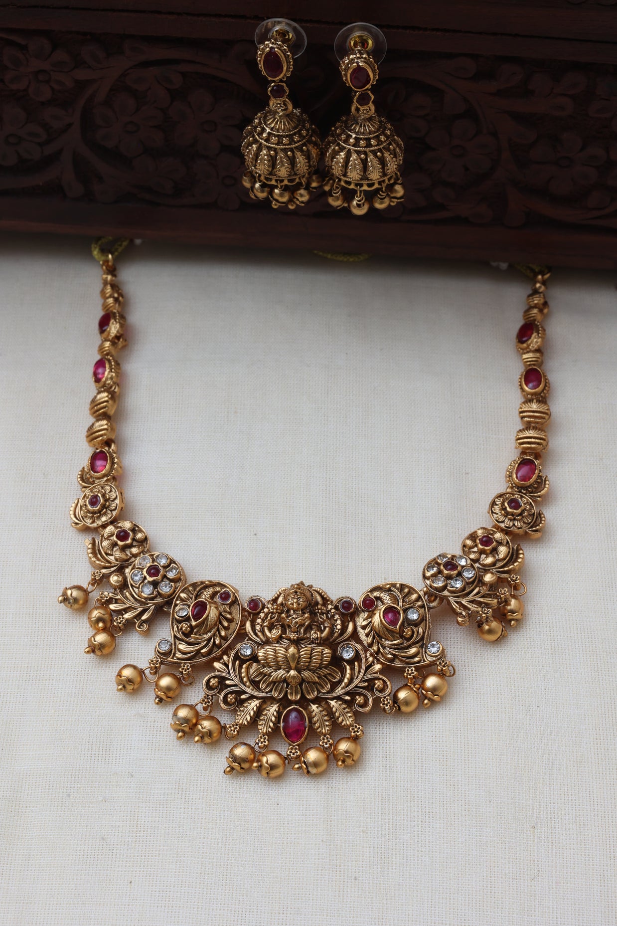 Ruby Rani necklace set-JS 0189