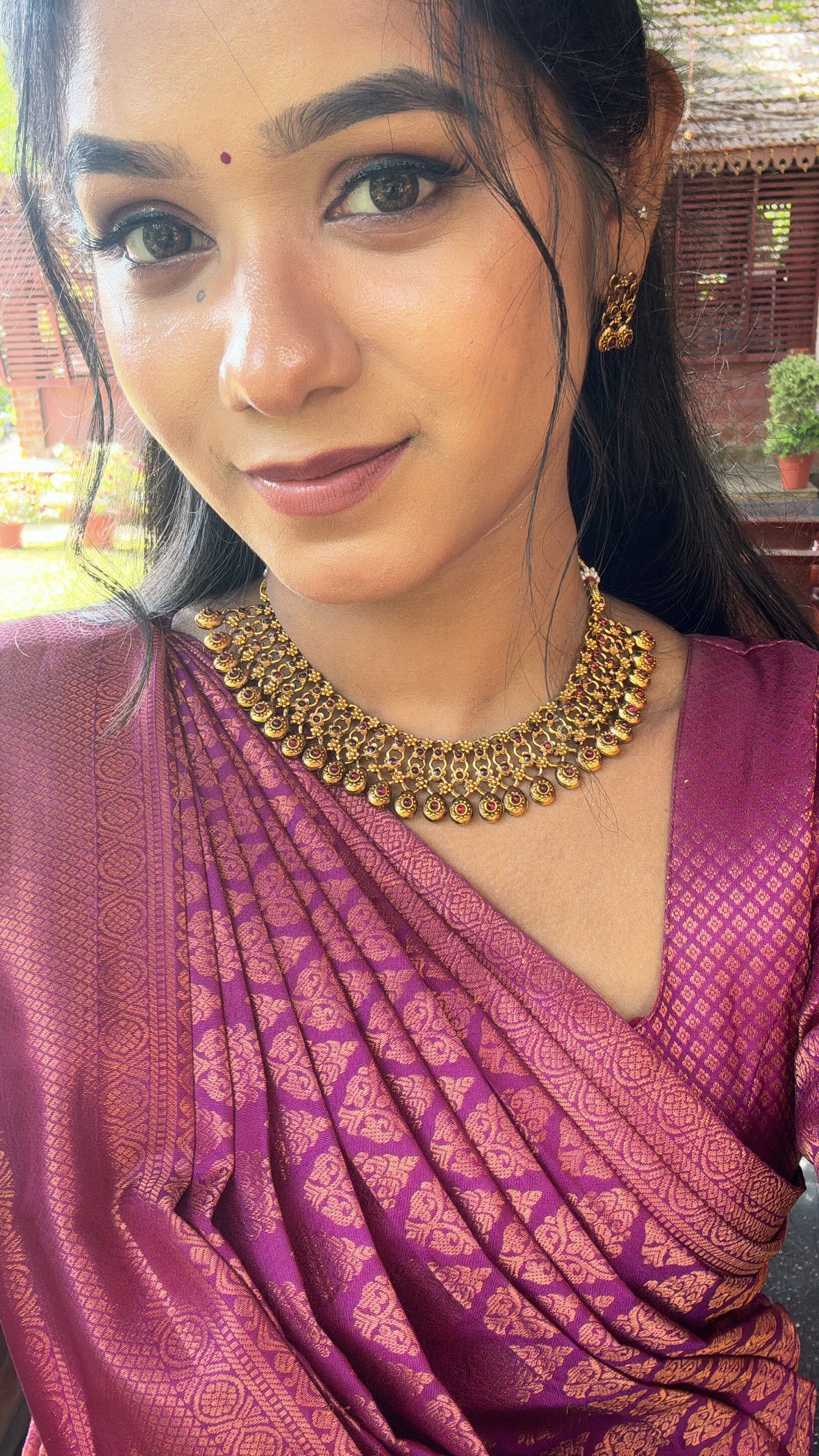 Antique Ruby Droplet Necklace Set