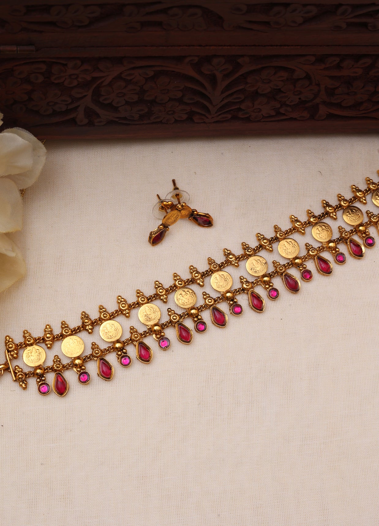 Lakshmi coin choker Ruby-JS 0122