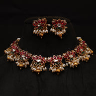 Golden lotus necklace set