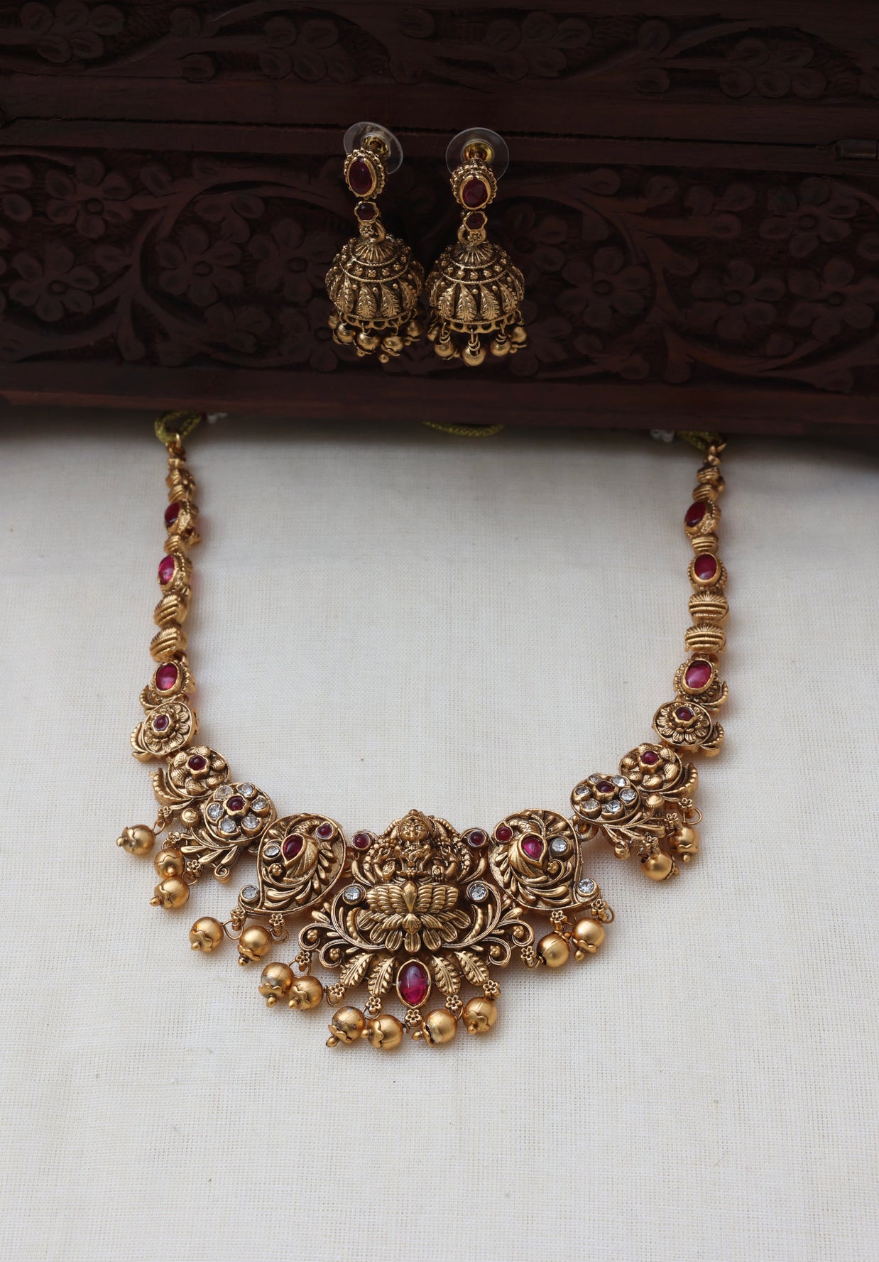 Ruby Rani necklace set-JS 0189