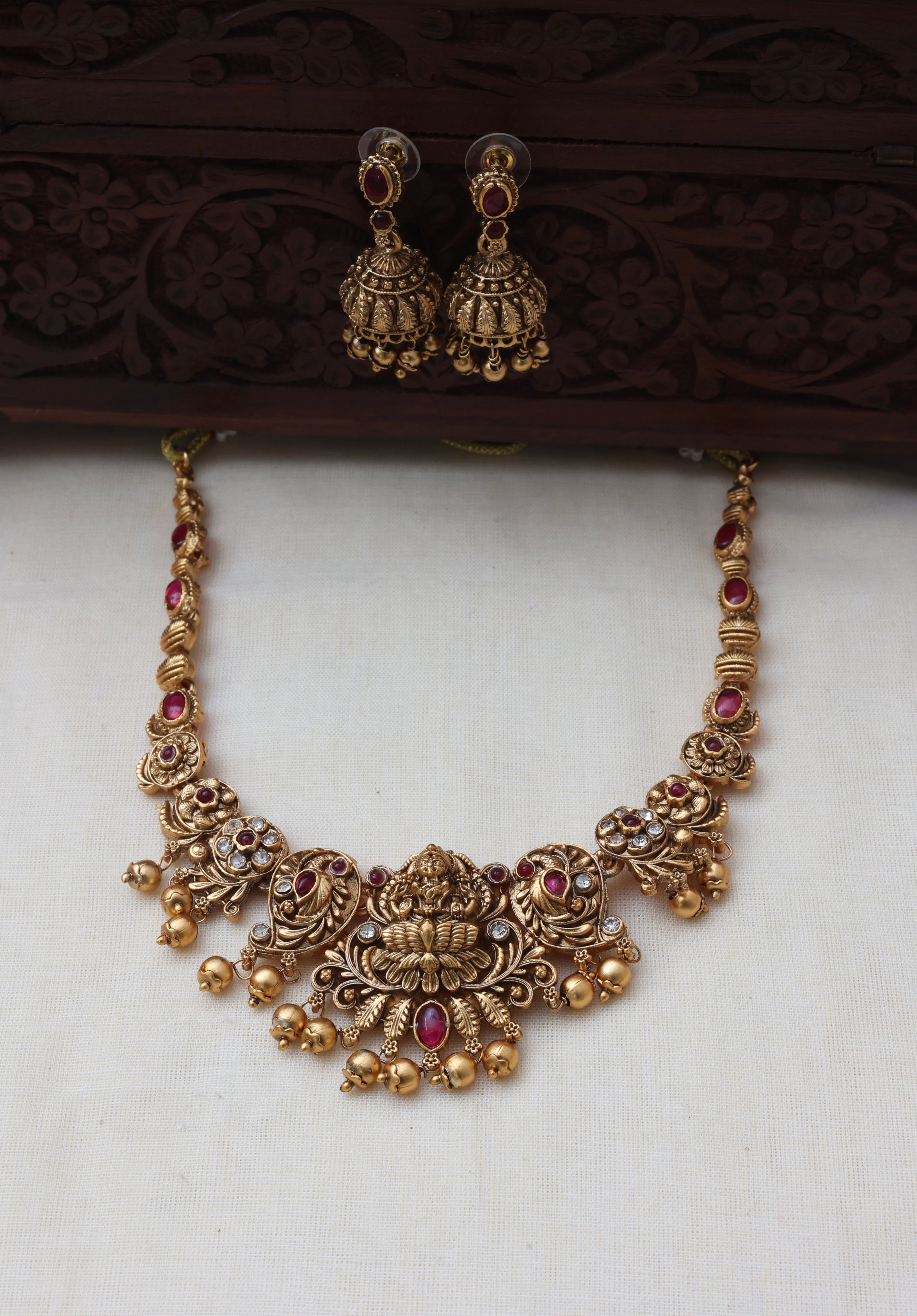 Ruby Rani necklace set-JS 0189