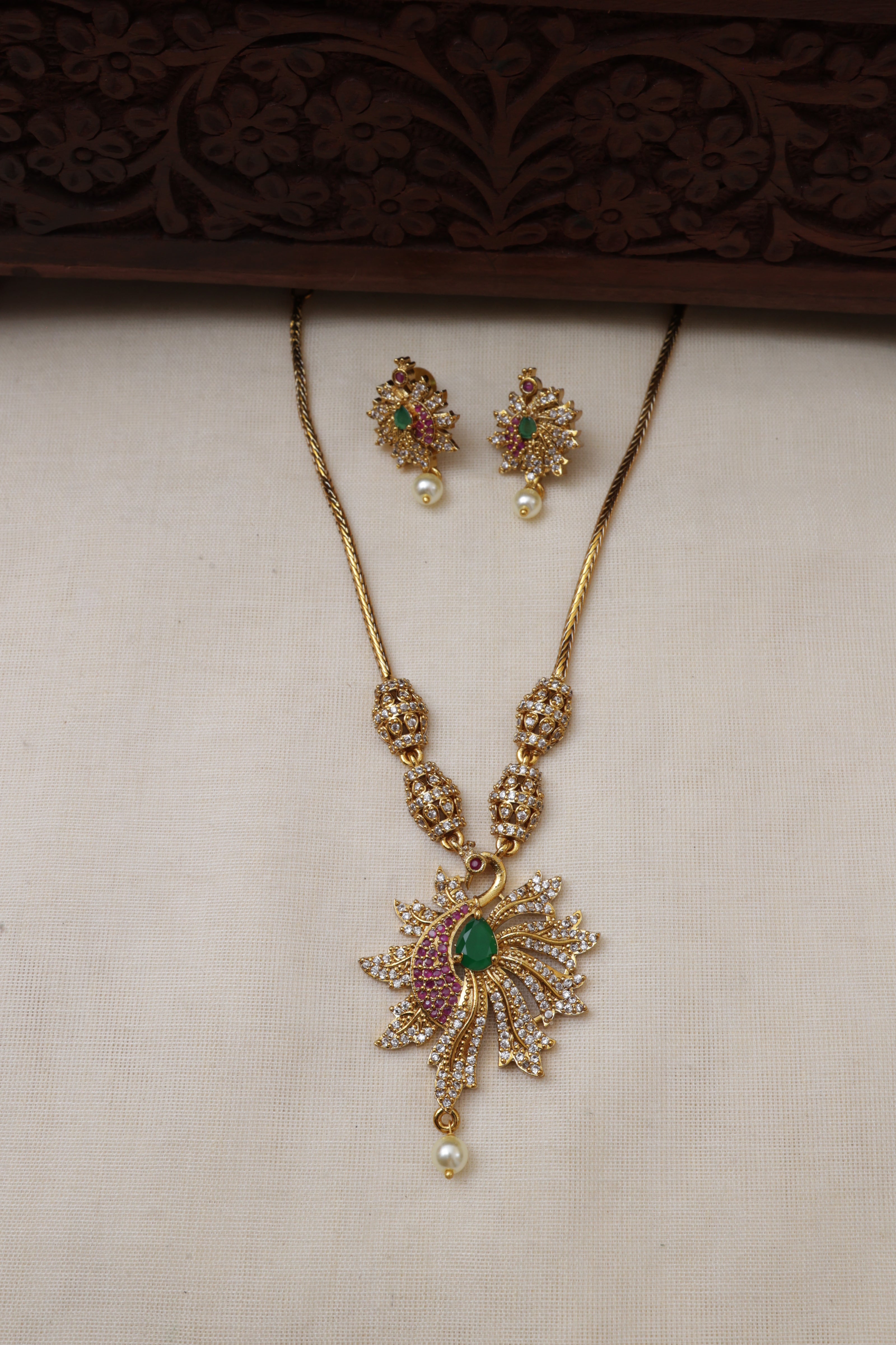 Peacock necklace set-0209
