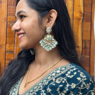 Rani Kundan Chand Bali Earrings