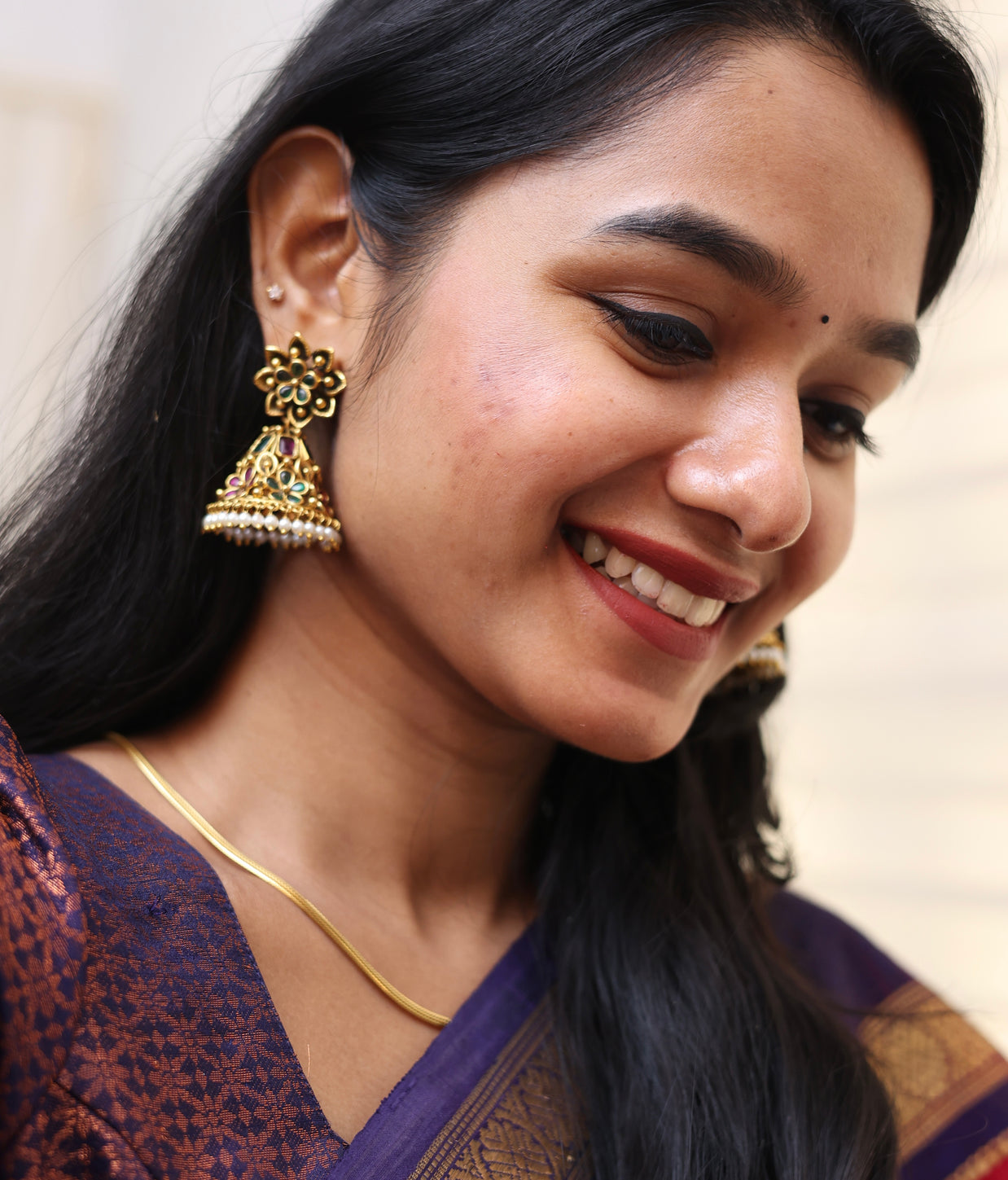 Antique Flower Jhumkas