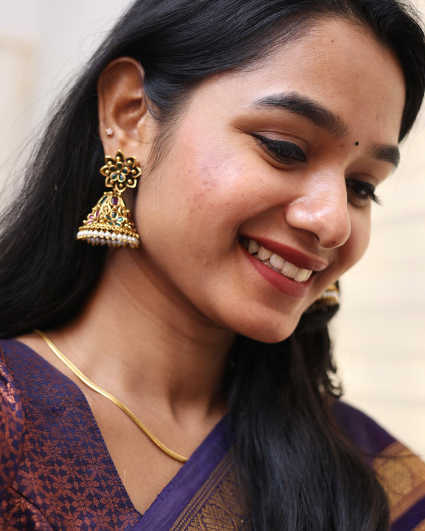 Antique Flower Jhumkas