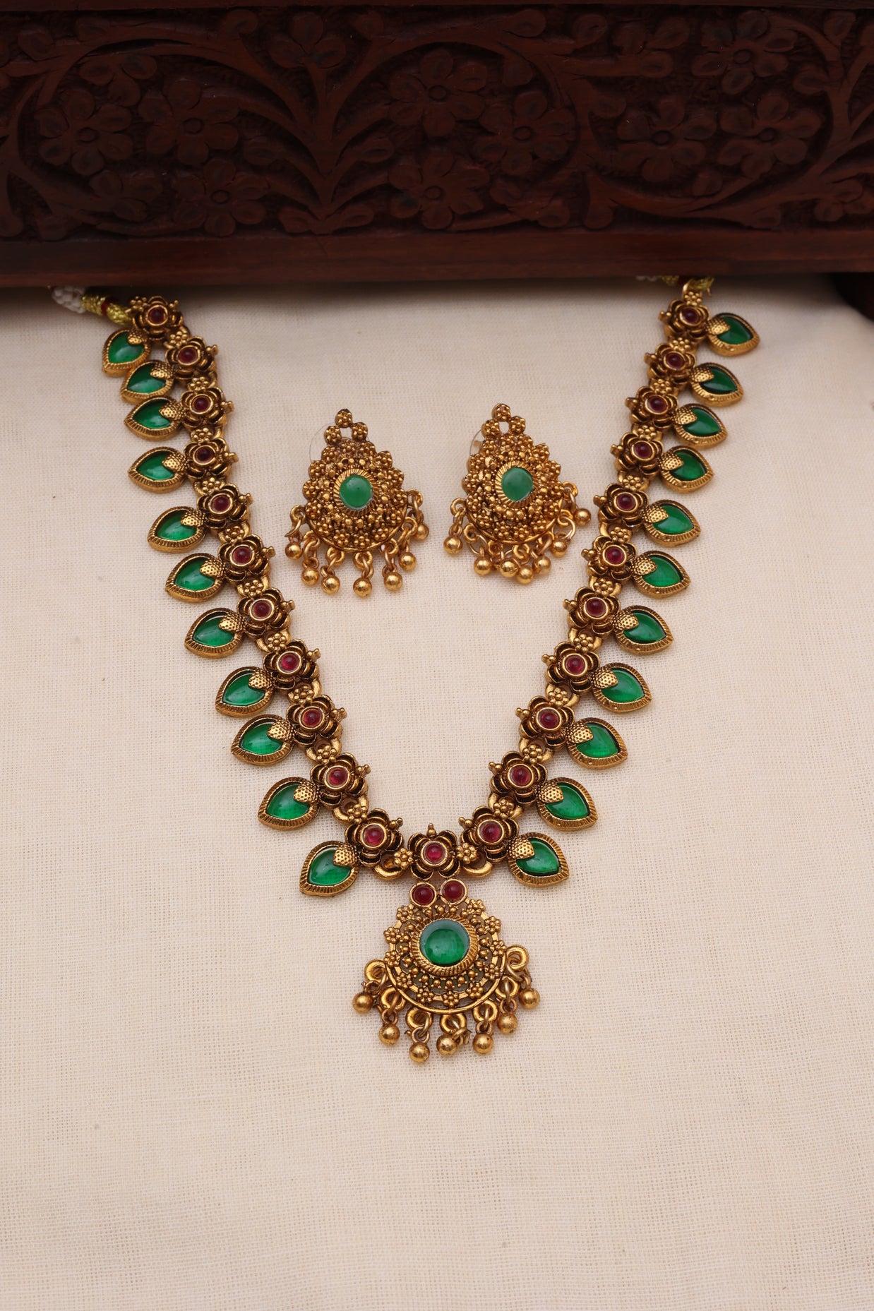 Palakka necklace set short-JS 0103