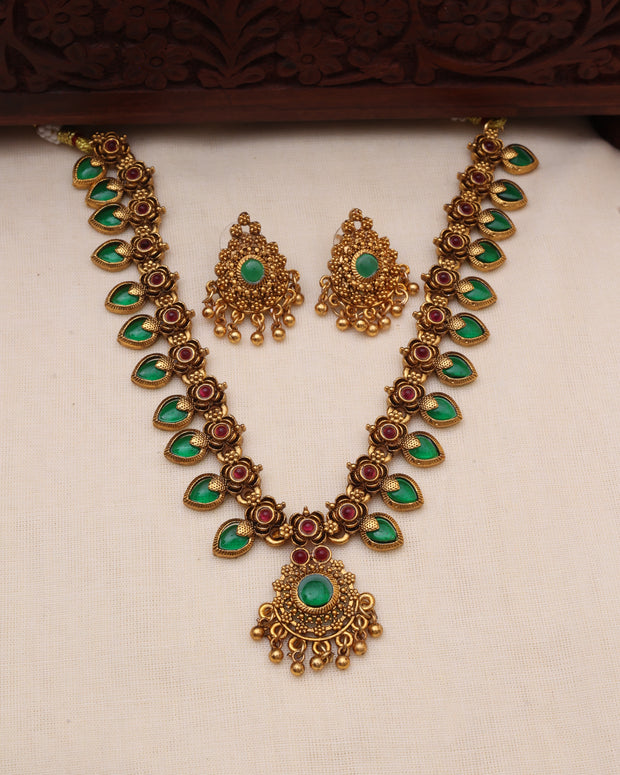 Palakka necklace set short-JS 0103