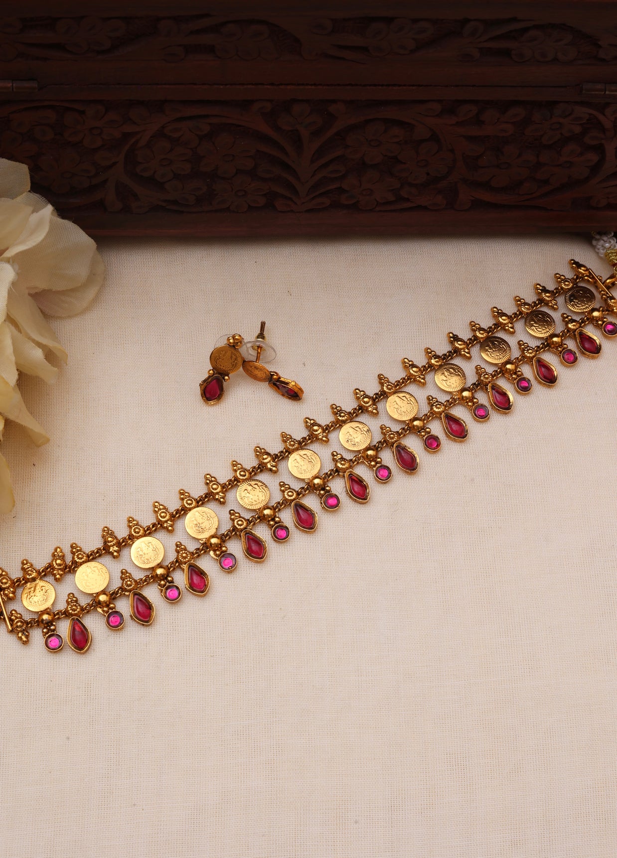 Lakshmi coin choker Ruby-JS 0122