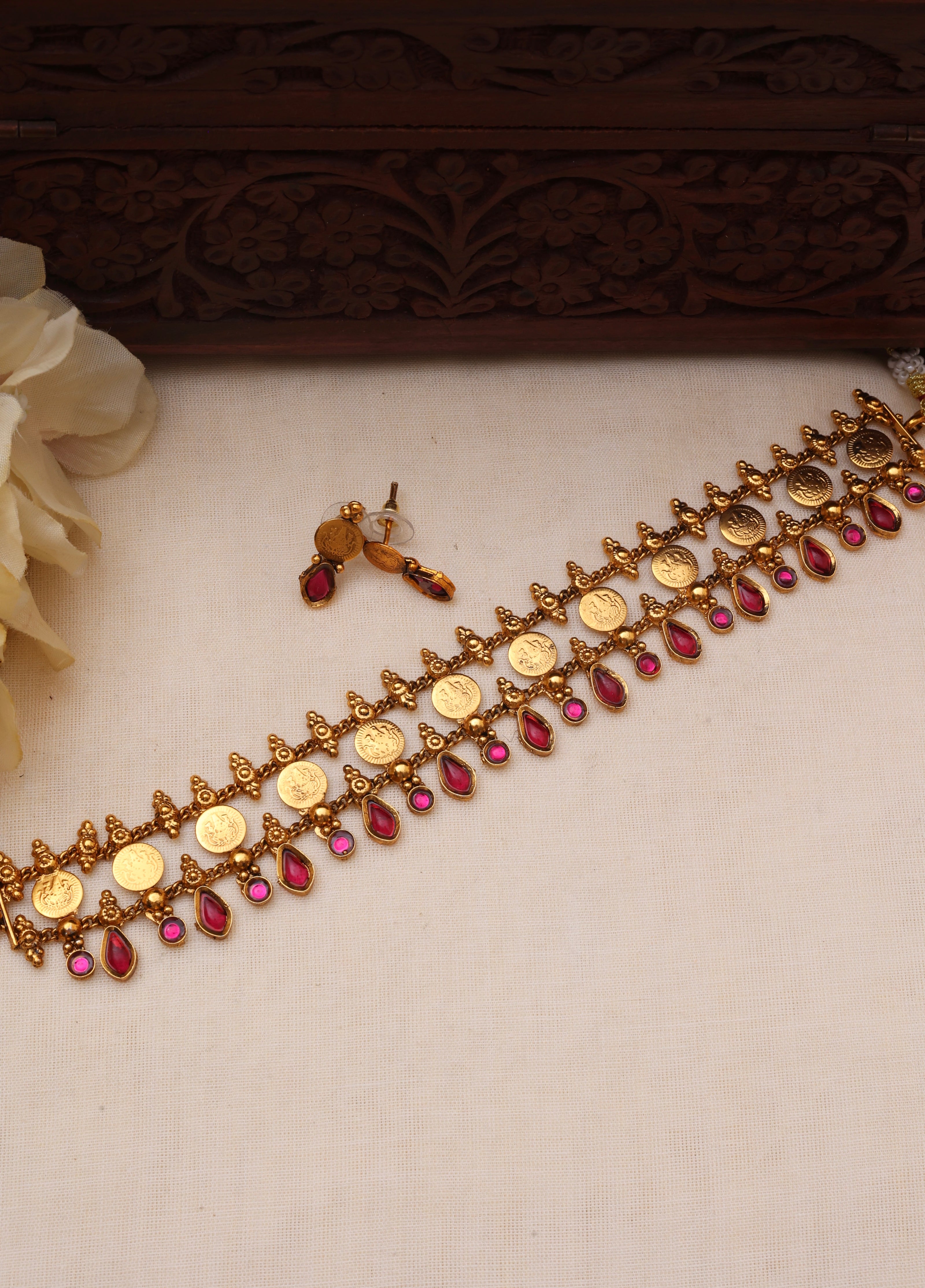 Lakshmi coin choker Ruby-JS 0122