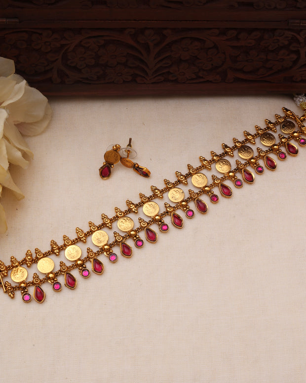 Lakshmi coin choker Ruby-JS 0122