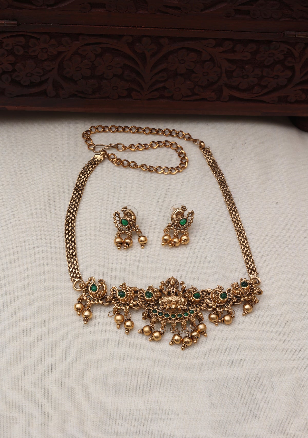 Athira choker set Green-JS 0198