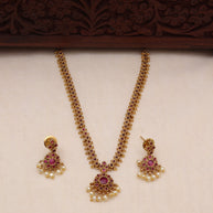 Attigai necklace set Red-JS 0105