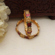 Red lakshmi lotus bangles