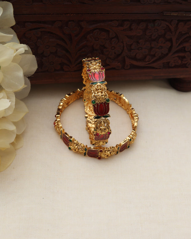 Red lakshmi lotus bangles