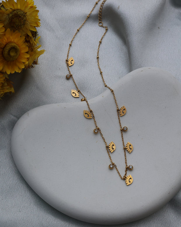 Evil eye multipendant chain