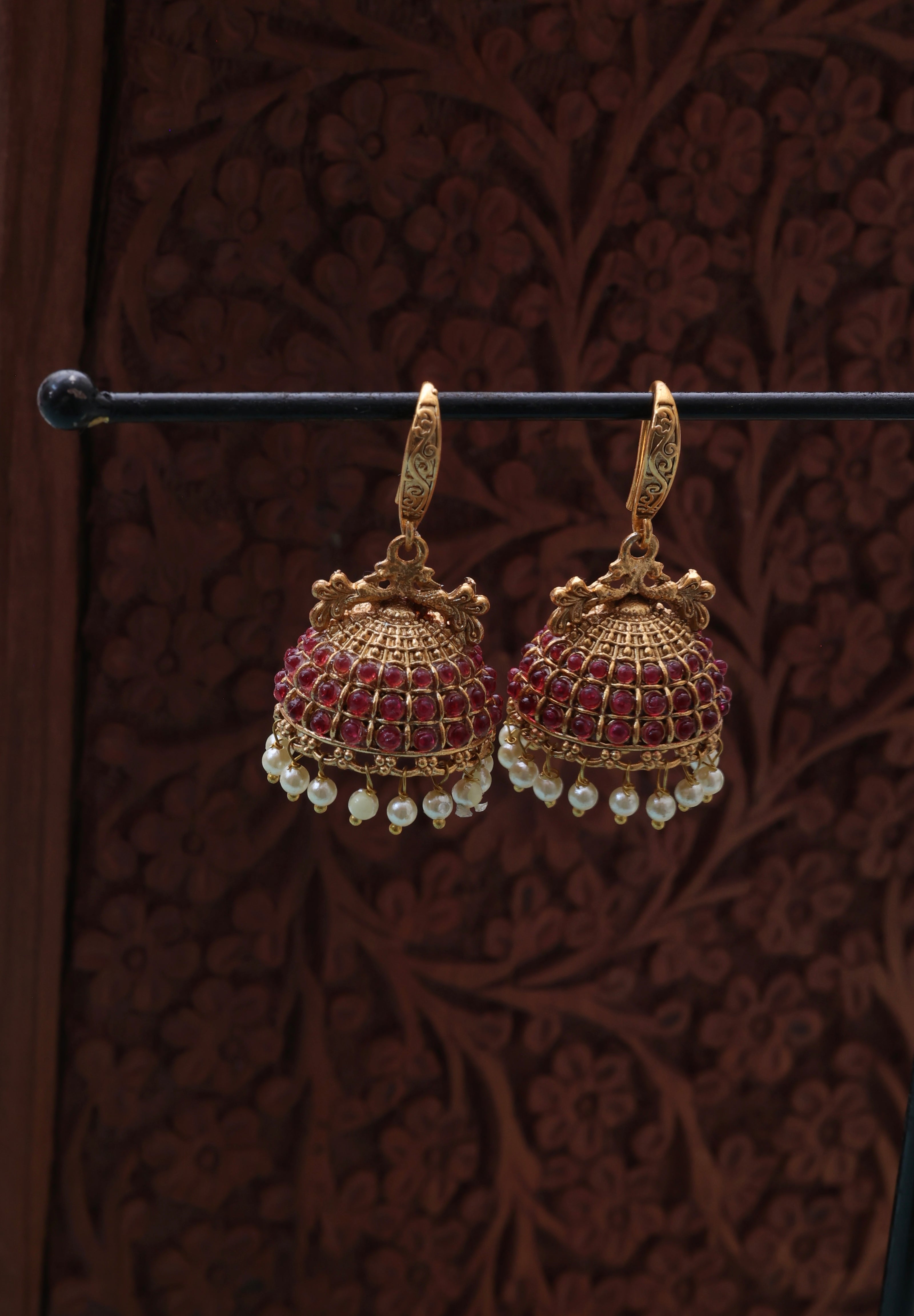 Trisha jhumkas Ruby-JS 0169