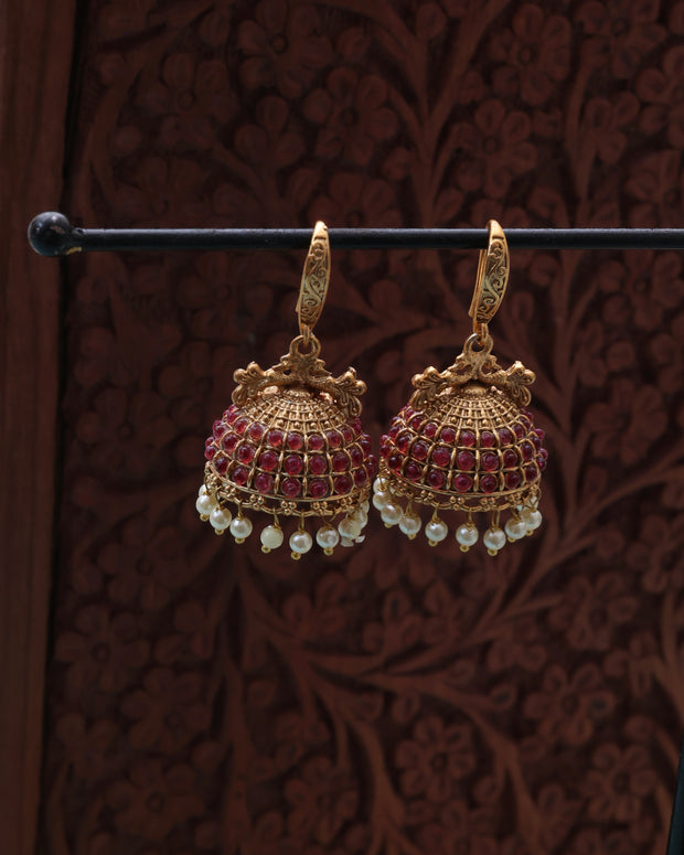 Trisha jhumkas Ruby-JS 0169