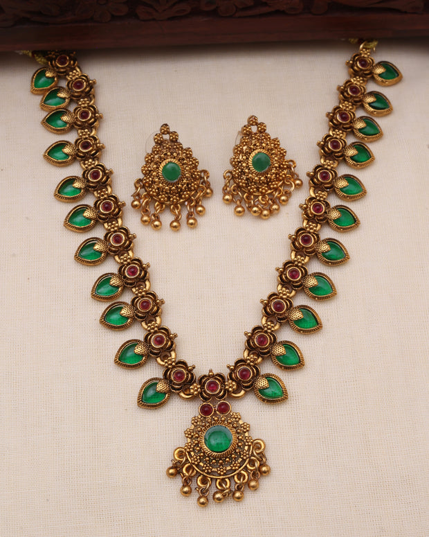 Palakka necklace set short-JS 0103
