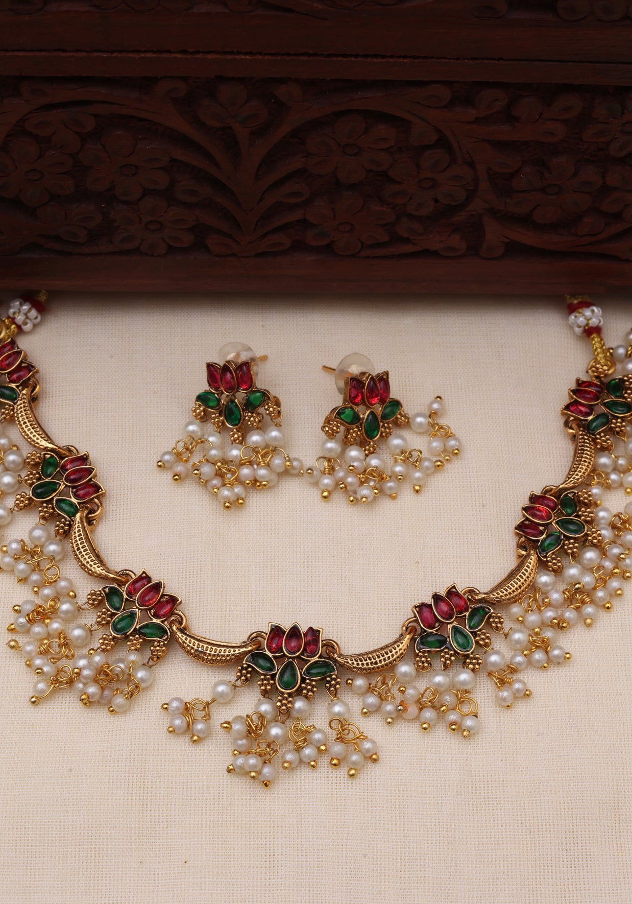 Lotus grace necklace set-JS 0104