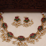 Lotus grace necklace set-JS 0104