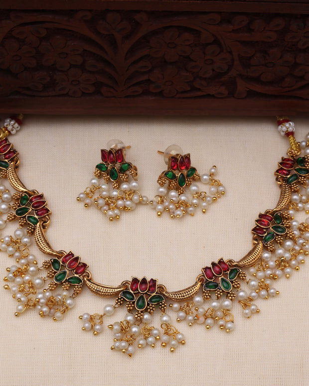 Lotus grace necklace set-JS 0104