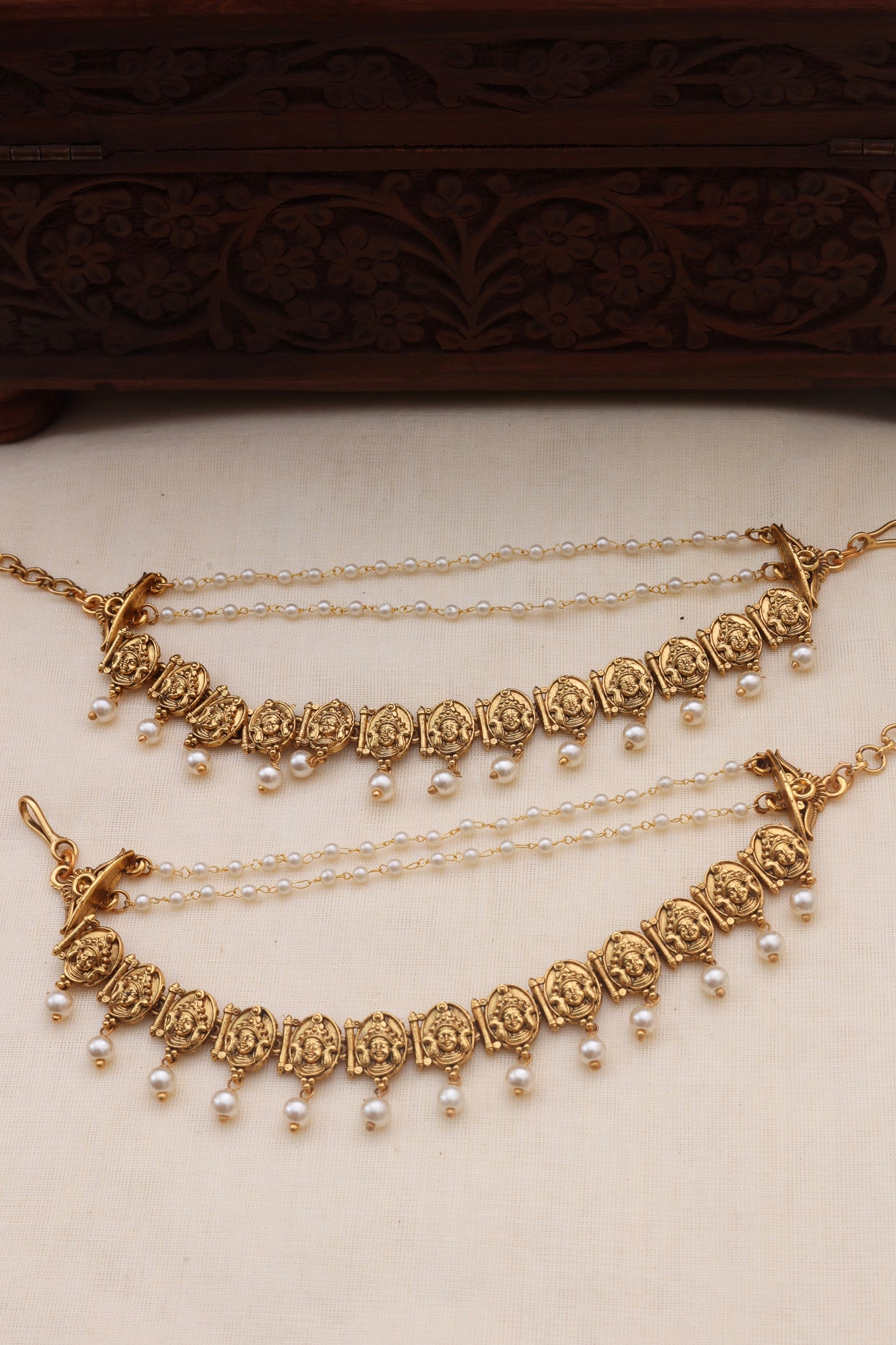 Swarna Earchain pearl-009