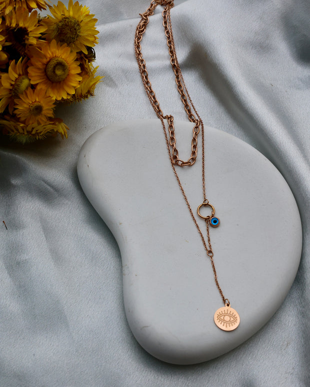 Evil eye 2 layer chain